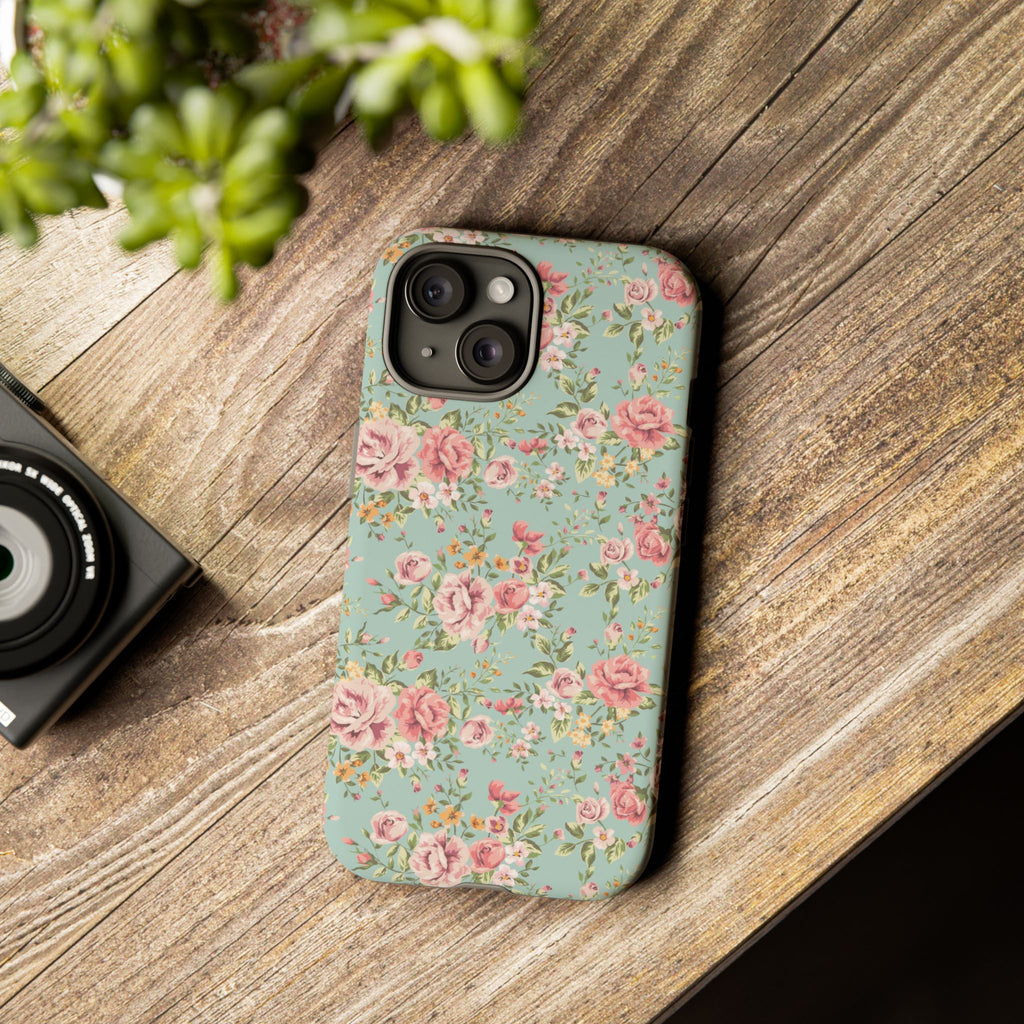 Vintage Pink Rose Floral Phone Case | Tough Case