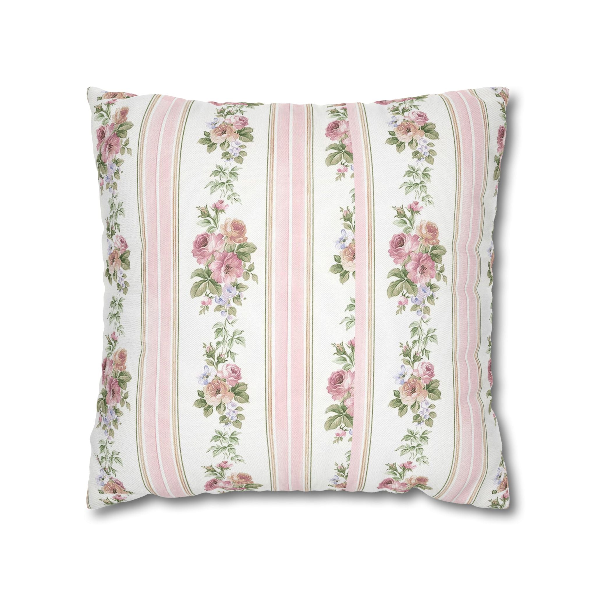 Vintage Floral Lattice Pillowcase Square Pillowcase | Cottagecore Throw Pillow