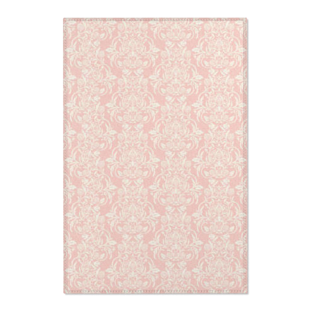 Pink Vintage Floral Area Rug — Shabby Chic Cottage Accent Rug