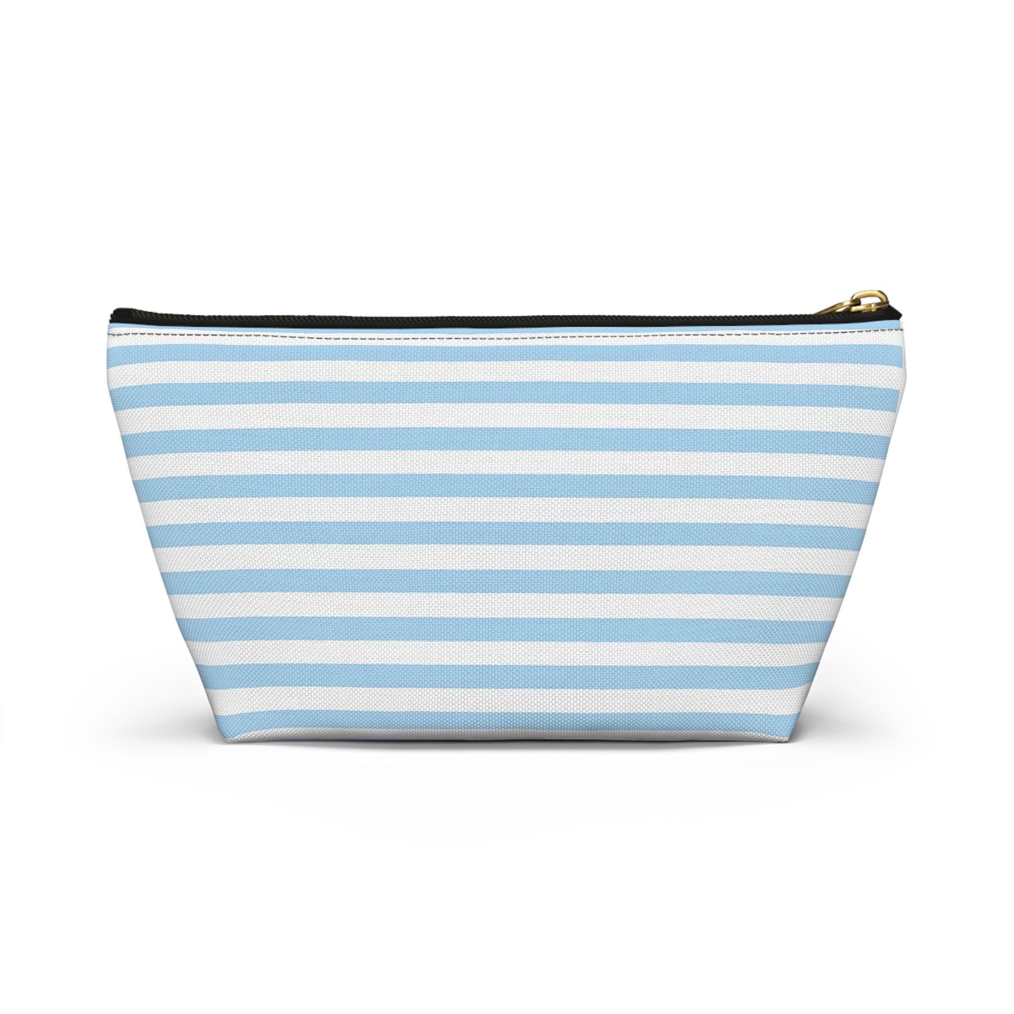 Sky Blue Striped Accessory Pouch — T‑Bottom Cosmetic Bag