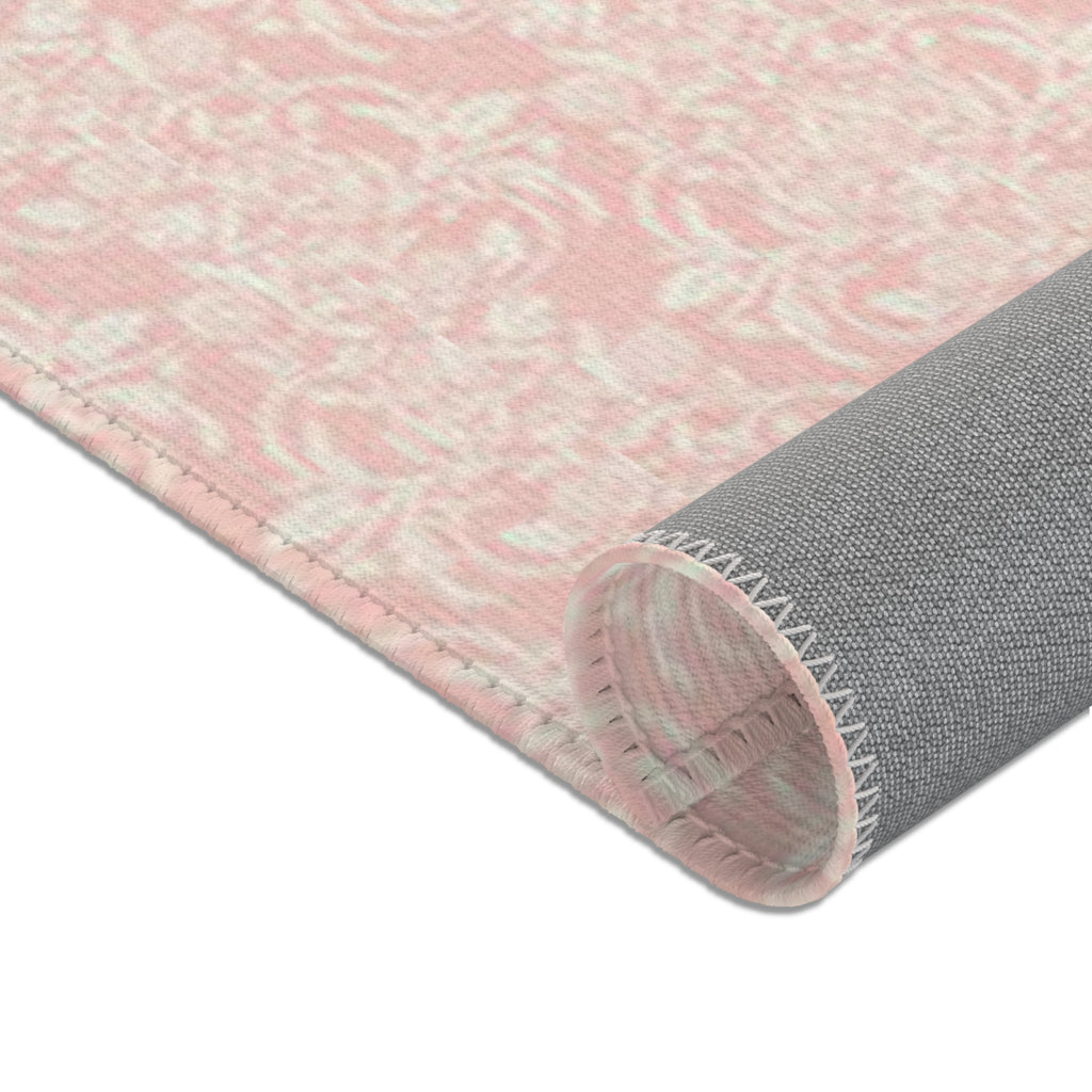 Pink Vintage Floral Area Rug — Shabby Chic Cottage Accent Rug