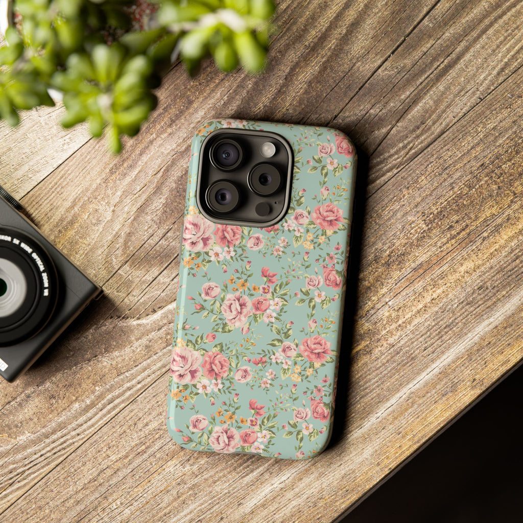 Vintage Pink Rose Floral Phone Case | Tough Case