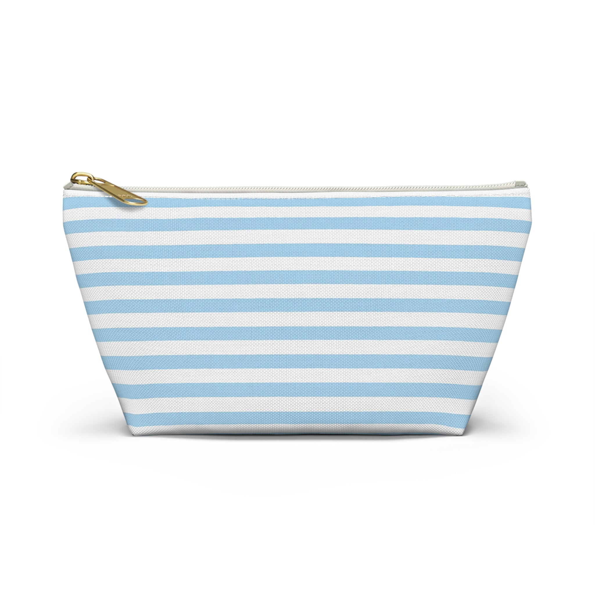 Sky Blue Striped Accessory Pouch — T‑Bottom Cosmetic Bag