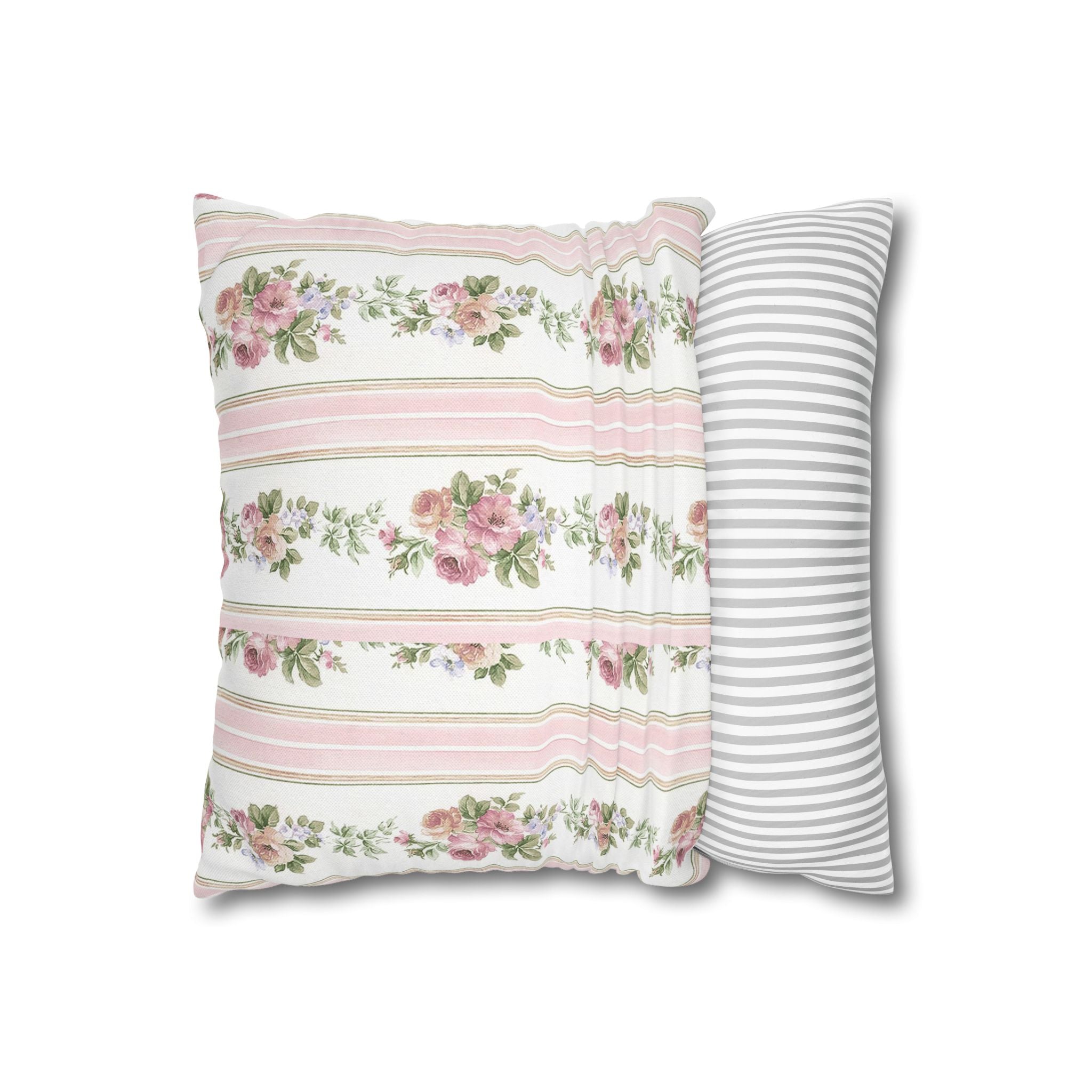 Vintage Floral Lattice Pillowcase Square Pillowcase | Cottagecore Throw Pillow