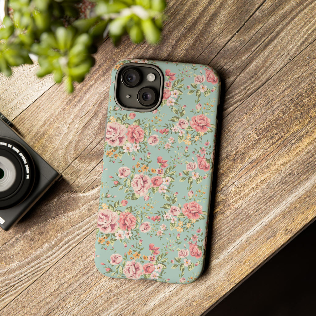 Vintage Pink Rose Floral Phone Case | Tough Case