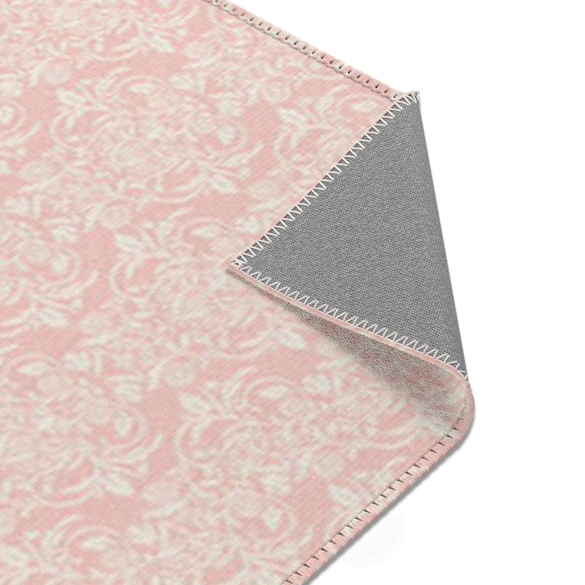 Pink Vintage Floral Area Rug — Shabby Chic Cottage Accent Rug