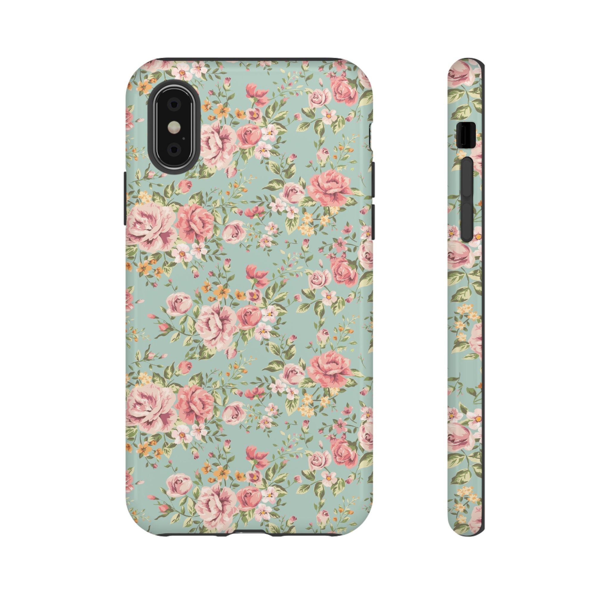 Vintage Pink Rose Floral Phone Case | Tough Case