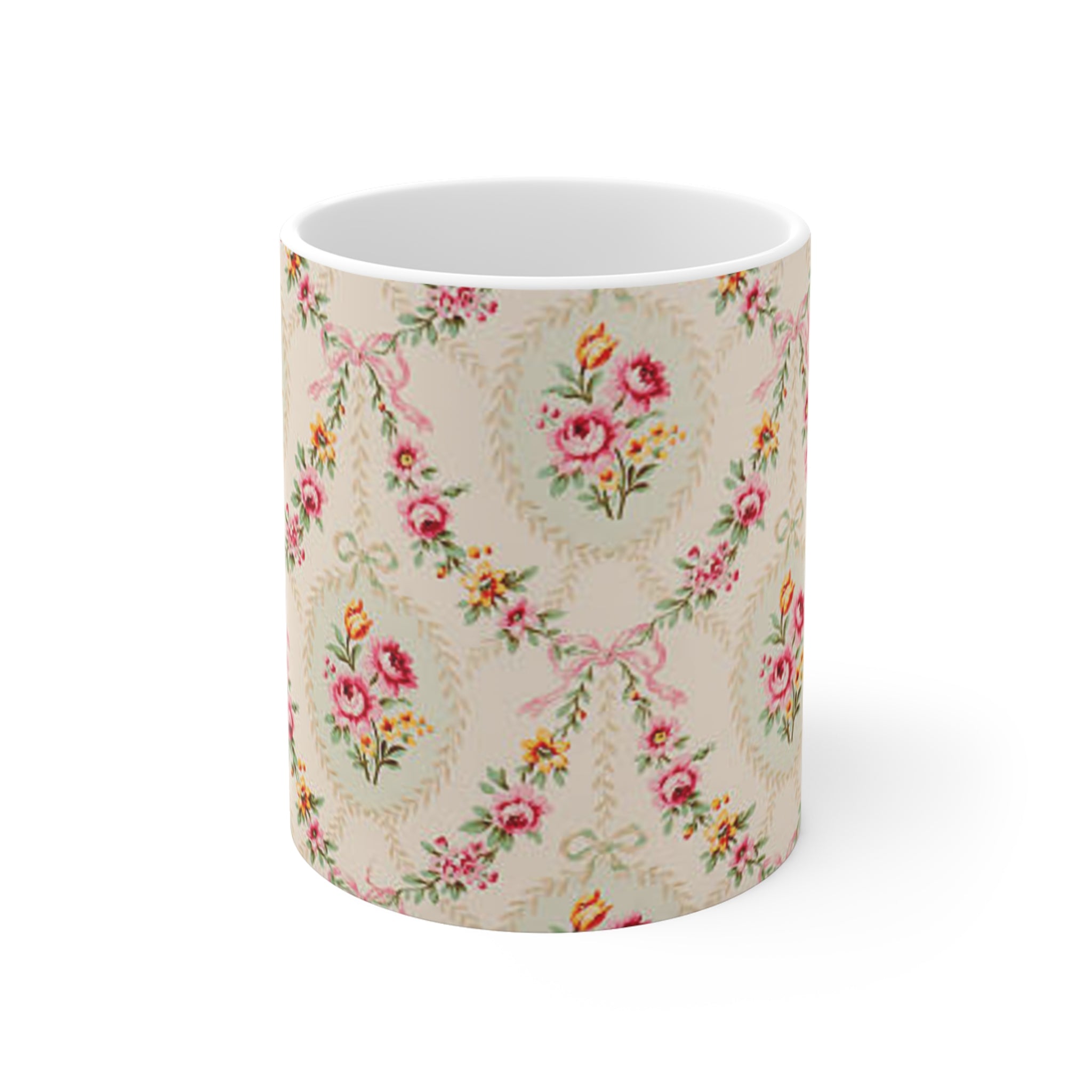 Vintage Rose Medallion Mug | Floral Cottagecore Pattern