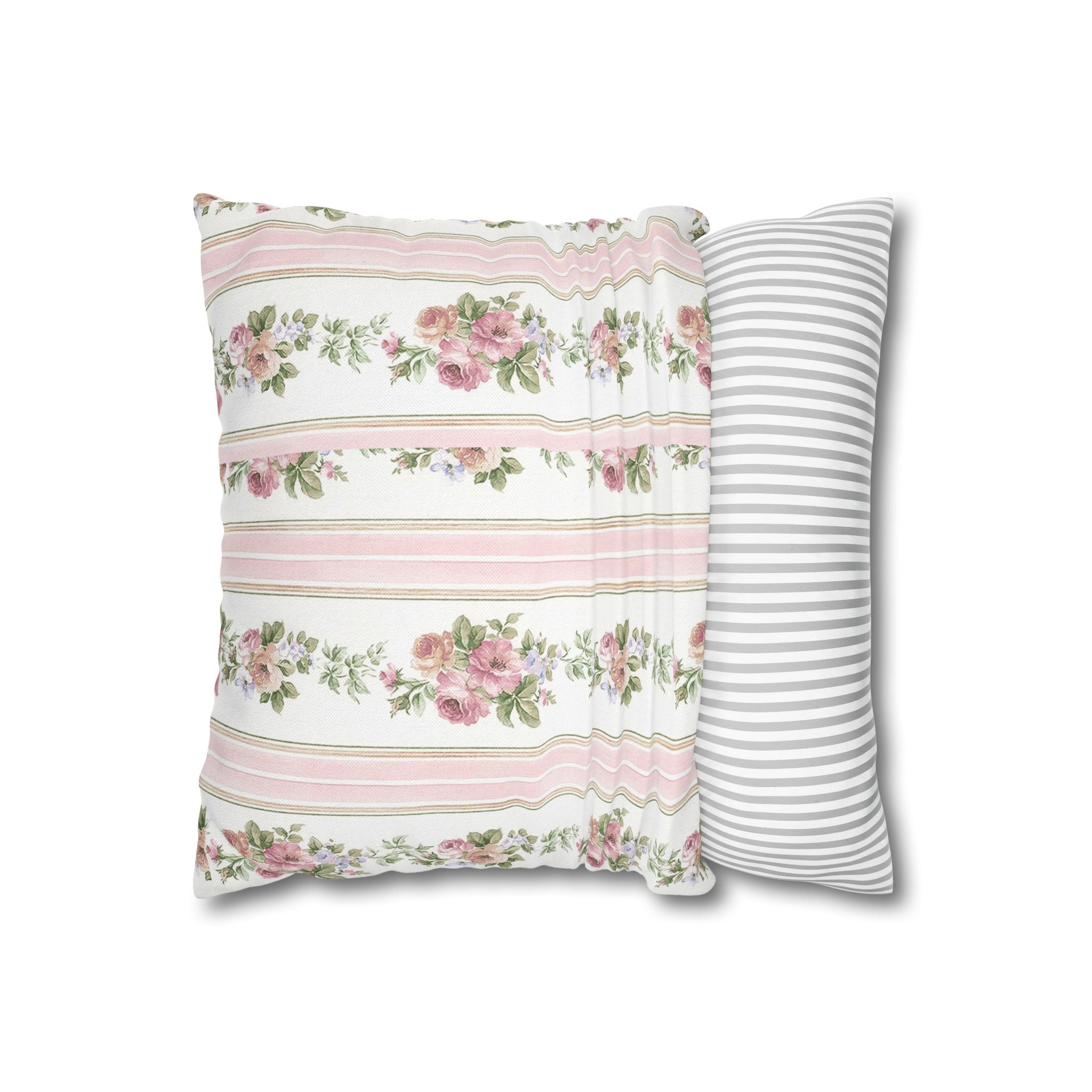 Vintage Floral Lattice Pillowcase Square Pillowcase | Cottagecore Throw Pillow