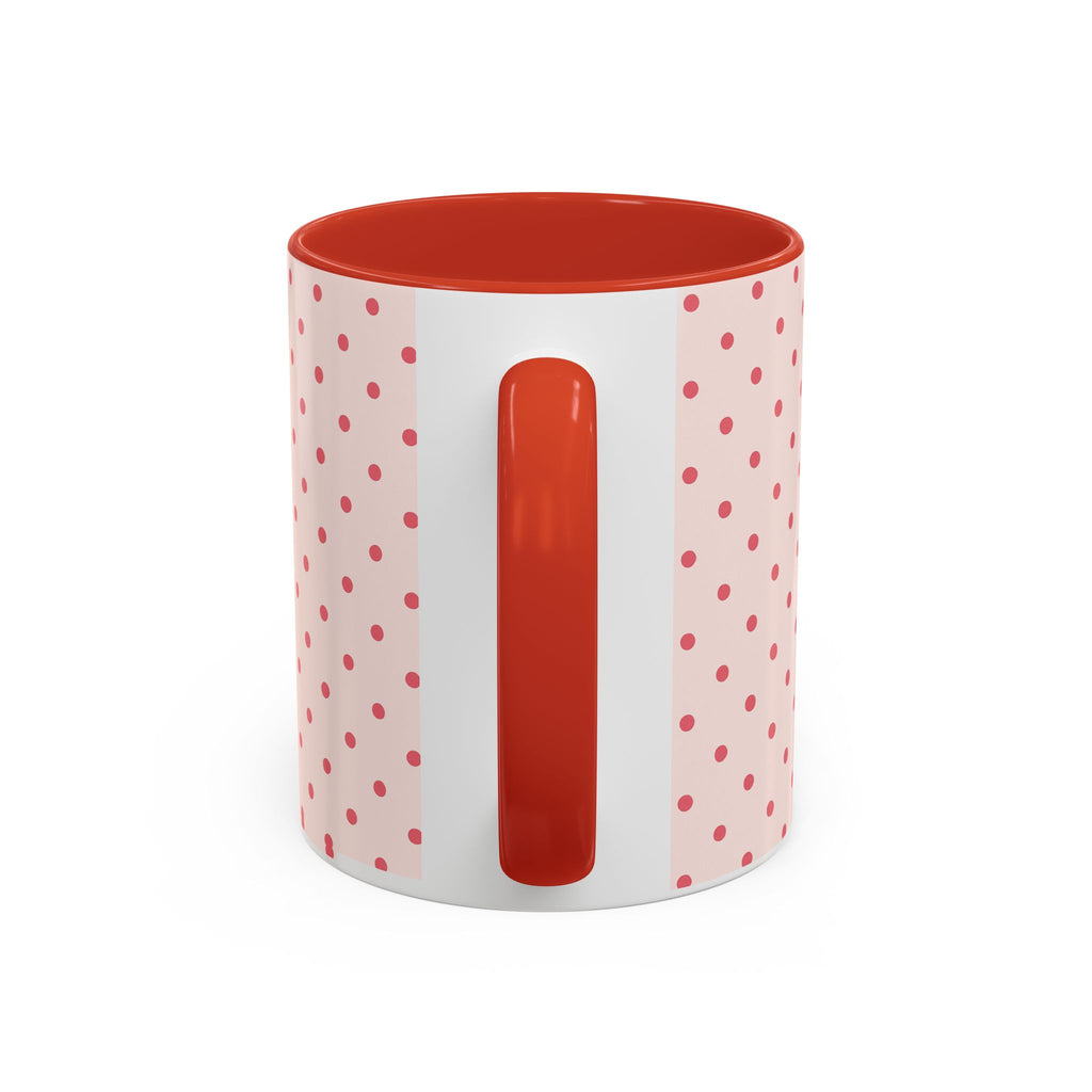 Pink Polka Dot Accent Coffee Mug – Cute Retro Dots Design (11/15oz)