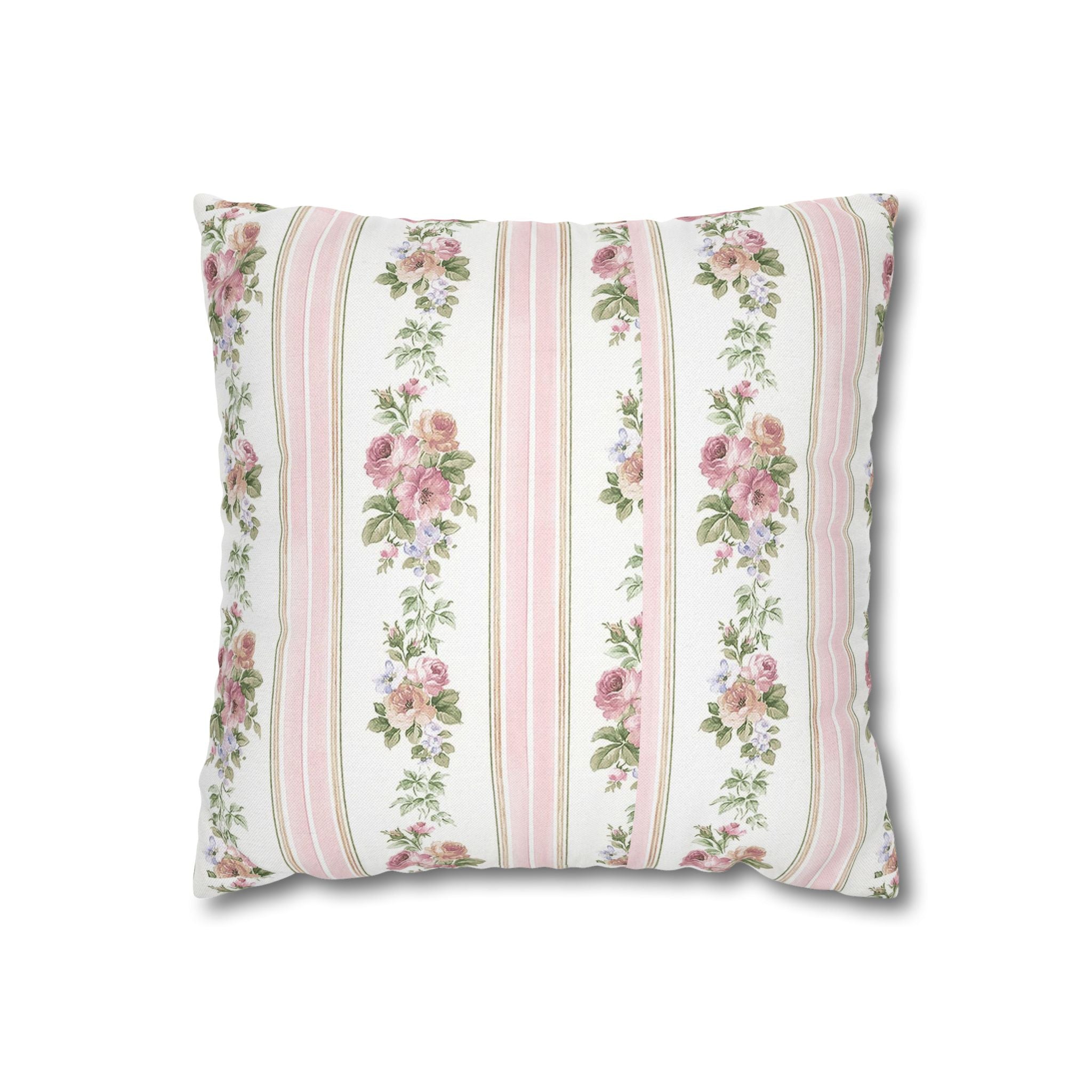 Vintage Floral Lattice Pillowcase Square Pillowcase | Cottagecore Throw Pillow