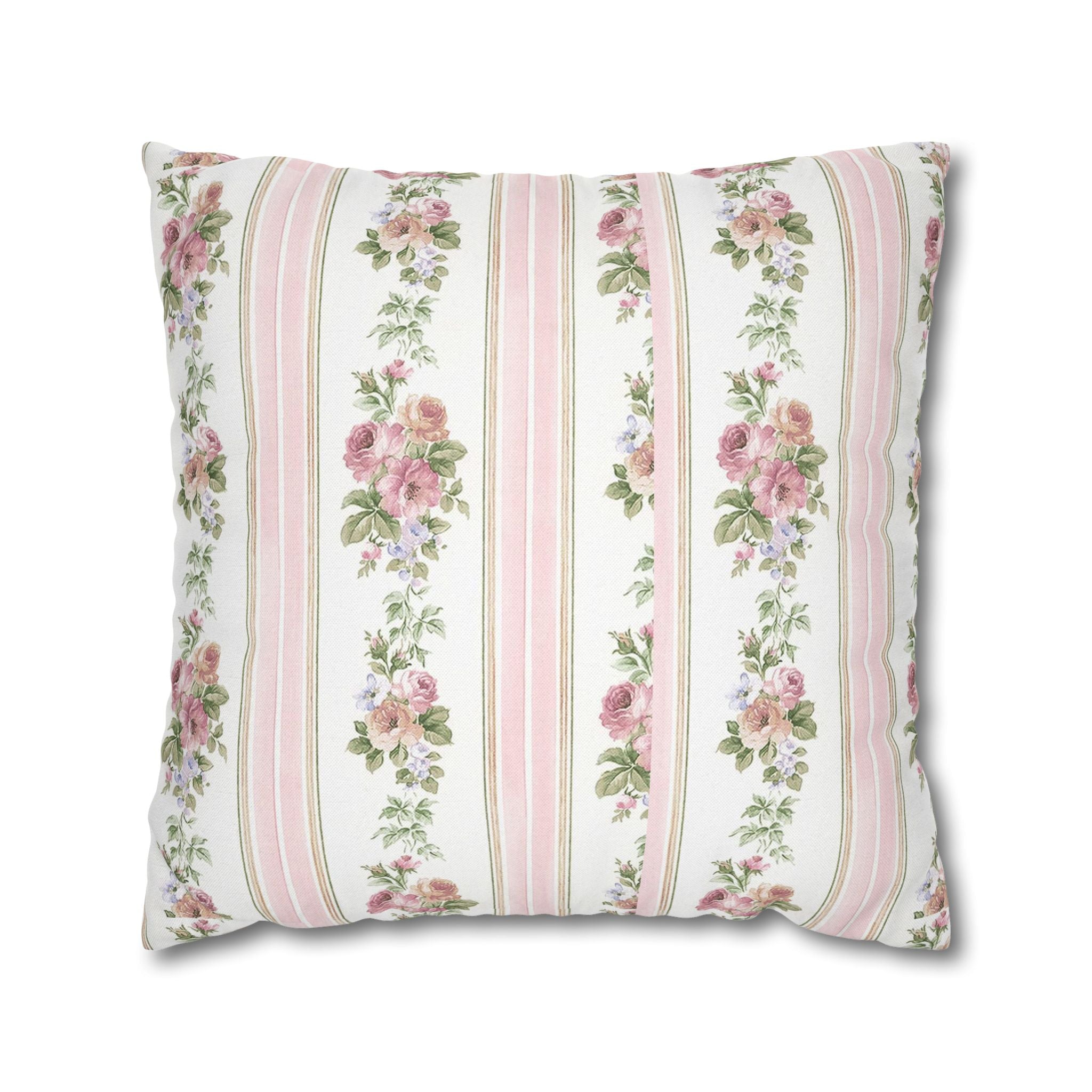 Vintage Floral Lattice Pillowcase Square Pillowcase | Cottagecore Throw Pillow