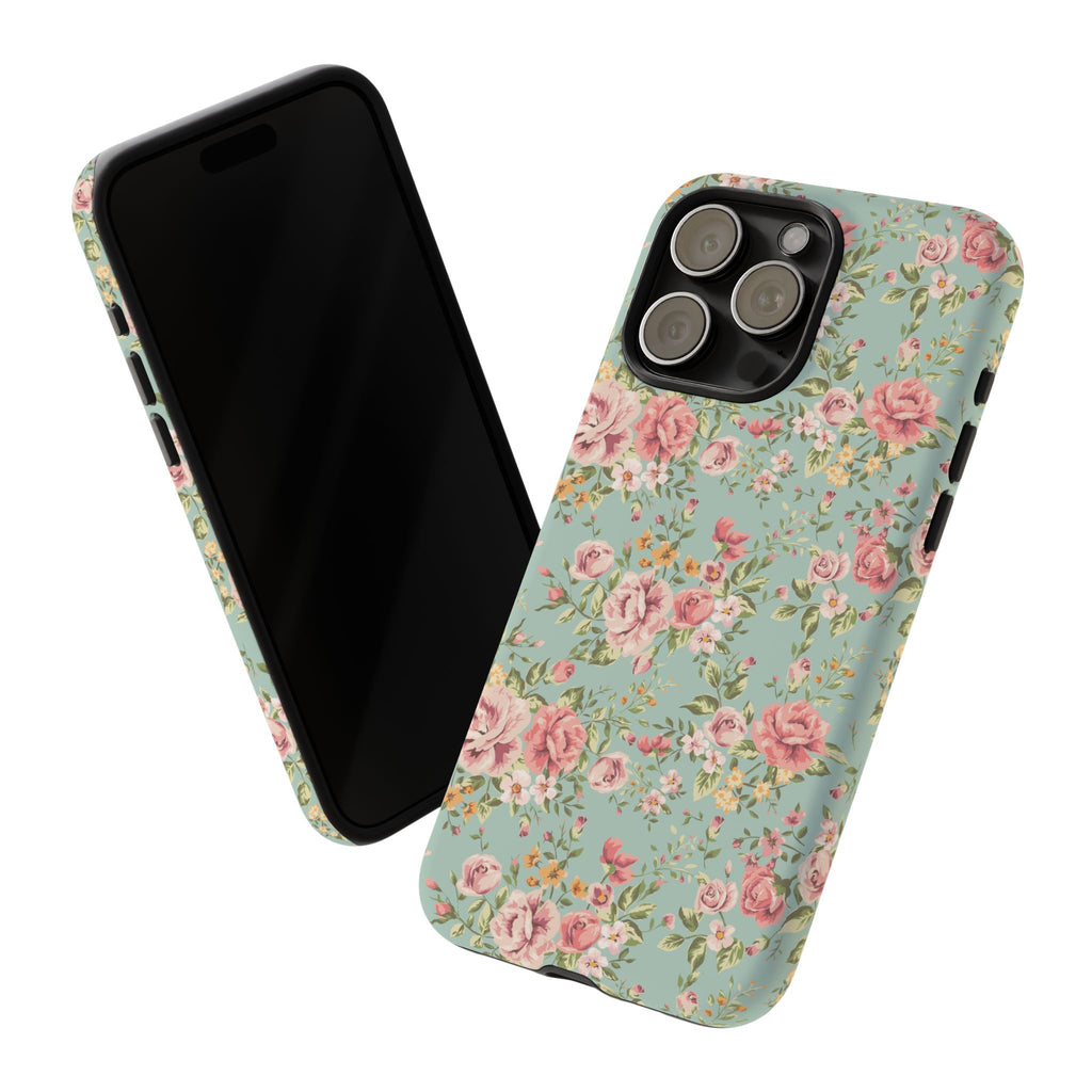 Vintage Pink Rose Floral Phone Case | Tough Case