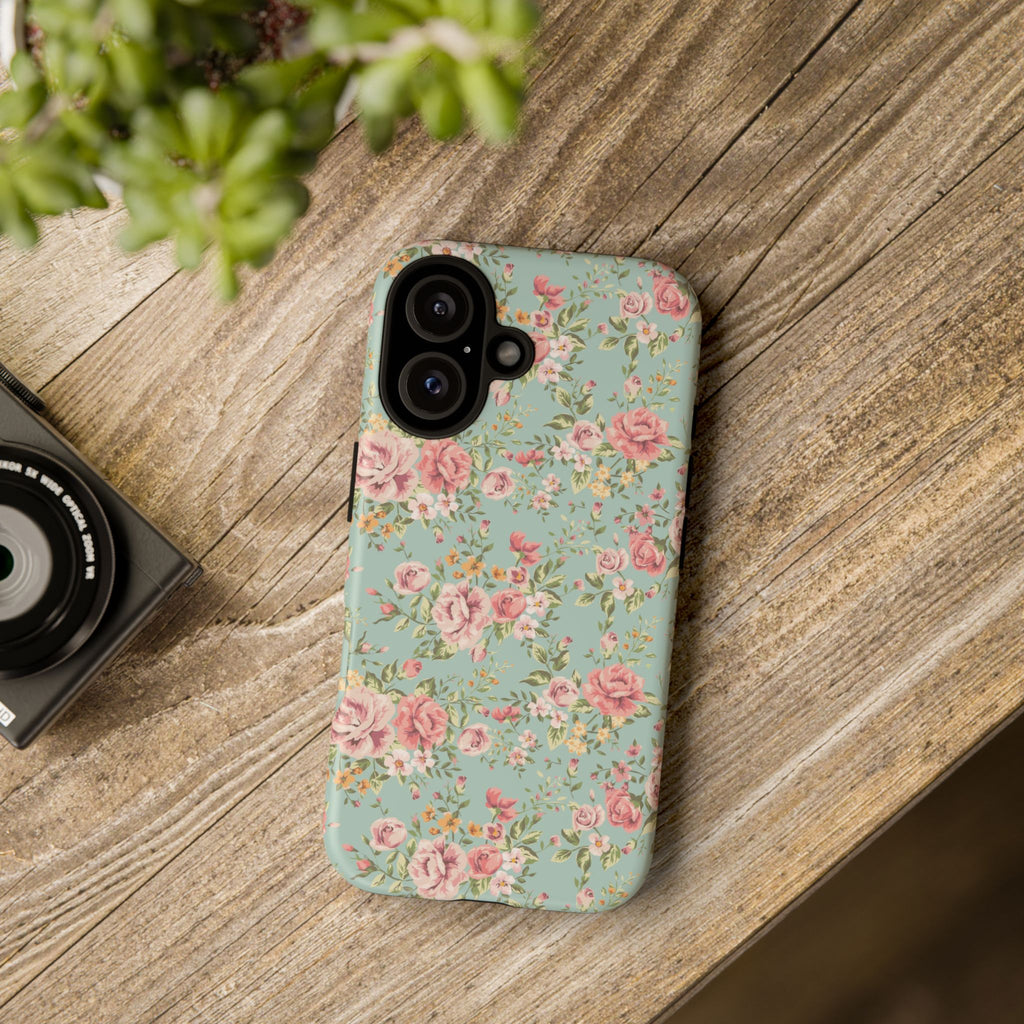 Vintage Pink Rose Floral Phone Case | Tough Case
