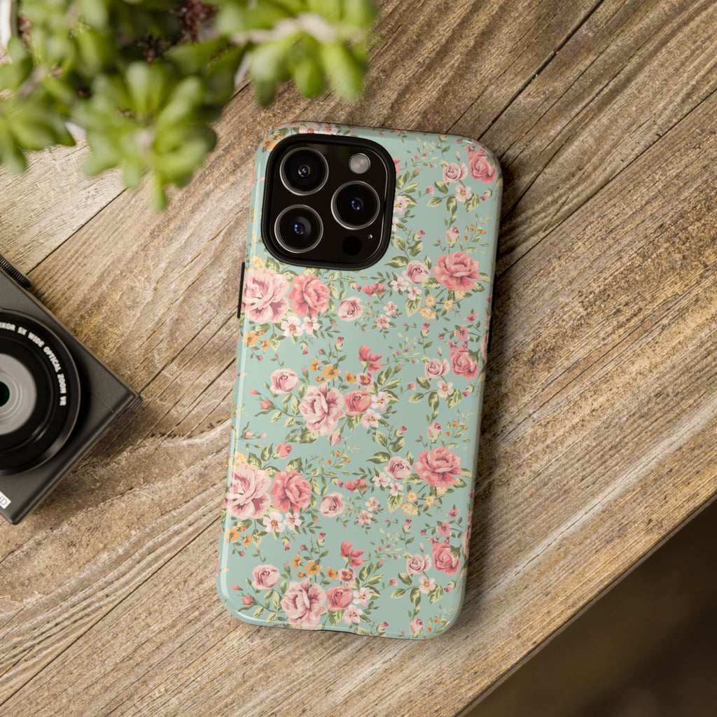 Vintage Pink Rose Floral Phone Case | Tough Case