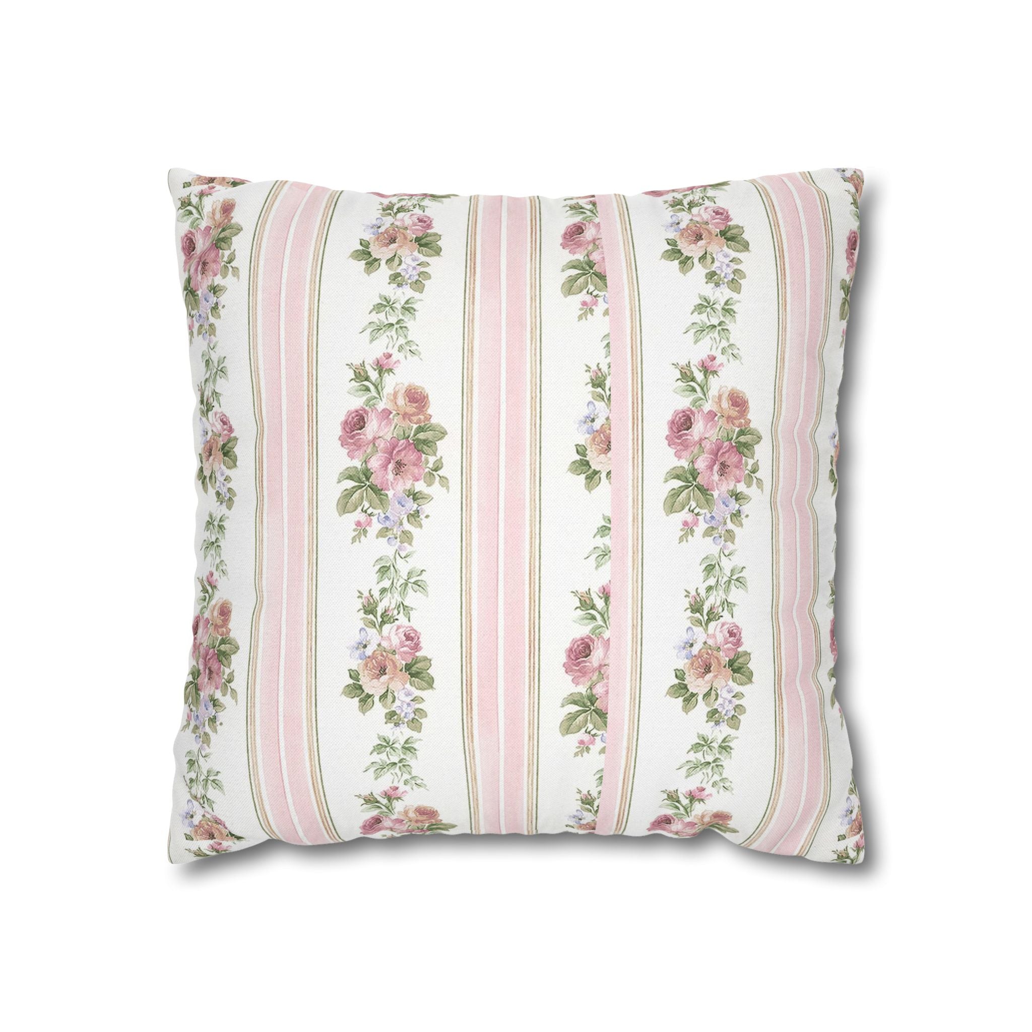 Vintage Floral Lattice Pillowcase Square Pillowcase | Cottagecore Throw Pillow