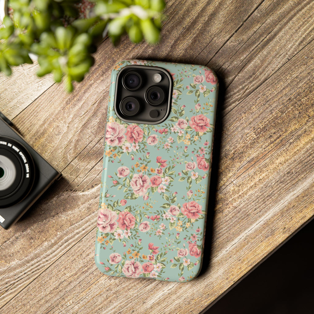 Vintage Pink Rose Floral Phone Case | Tough Case