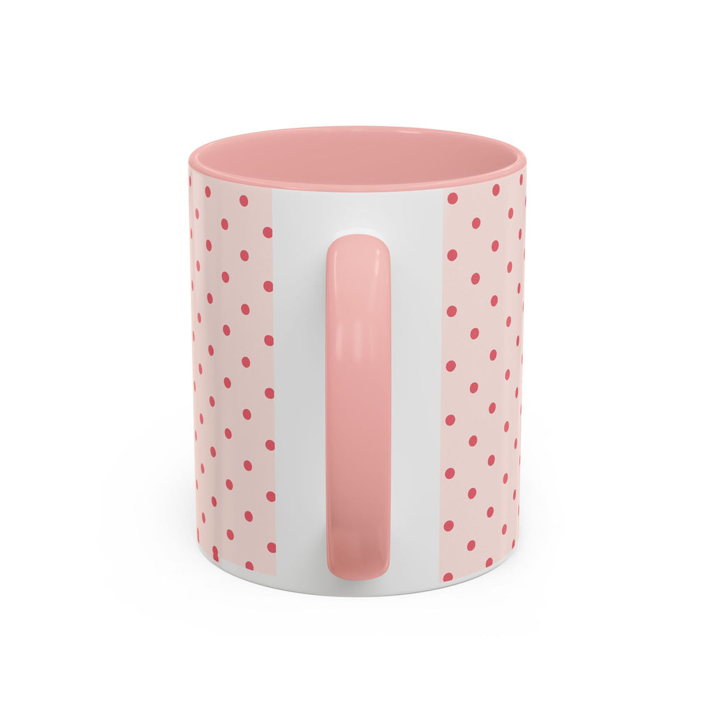 Pink Polka Dot Accent Coffee Mug – Cute Retro Dots Design (11/15oz)