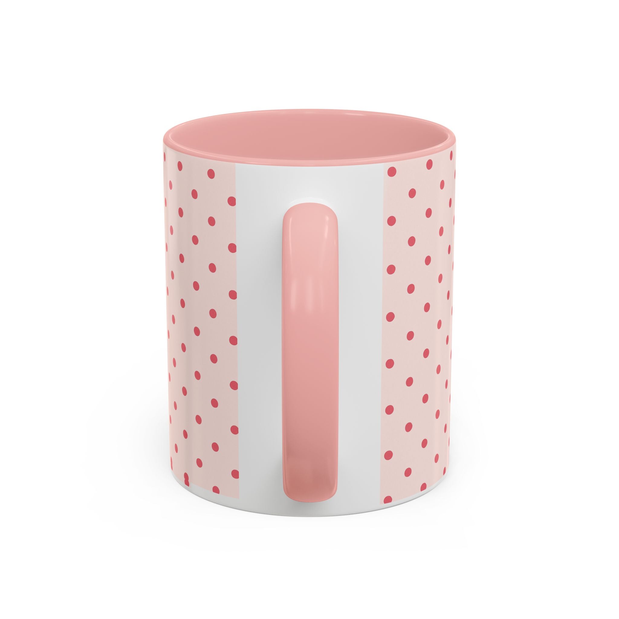 Pink Polka Dot Accent Coffee Mug – Cute Retro Dots Design (11/15oz)