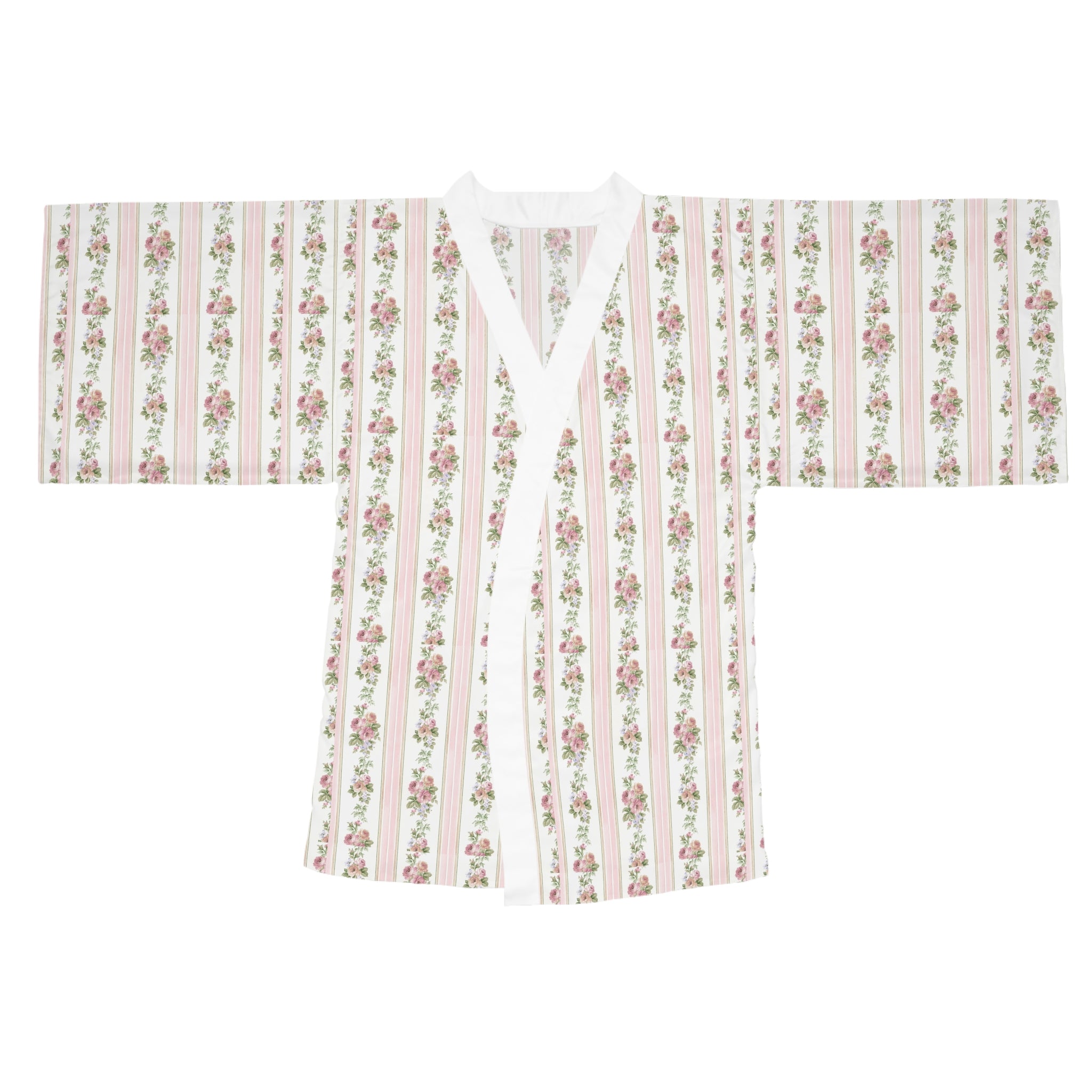 Vintage Rose Damask Kimono Robe