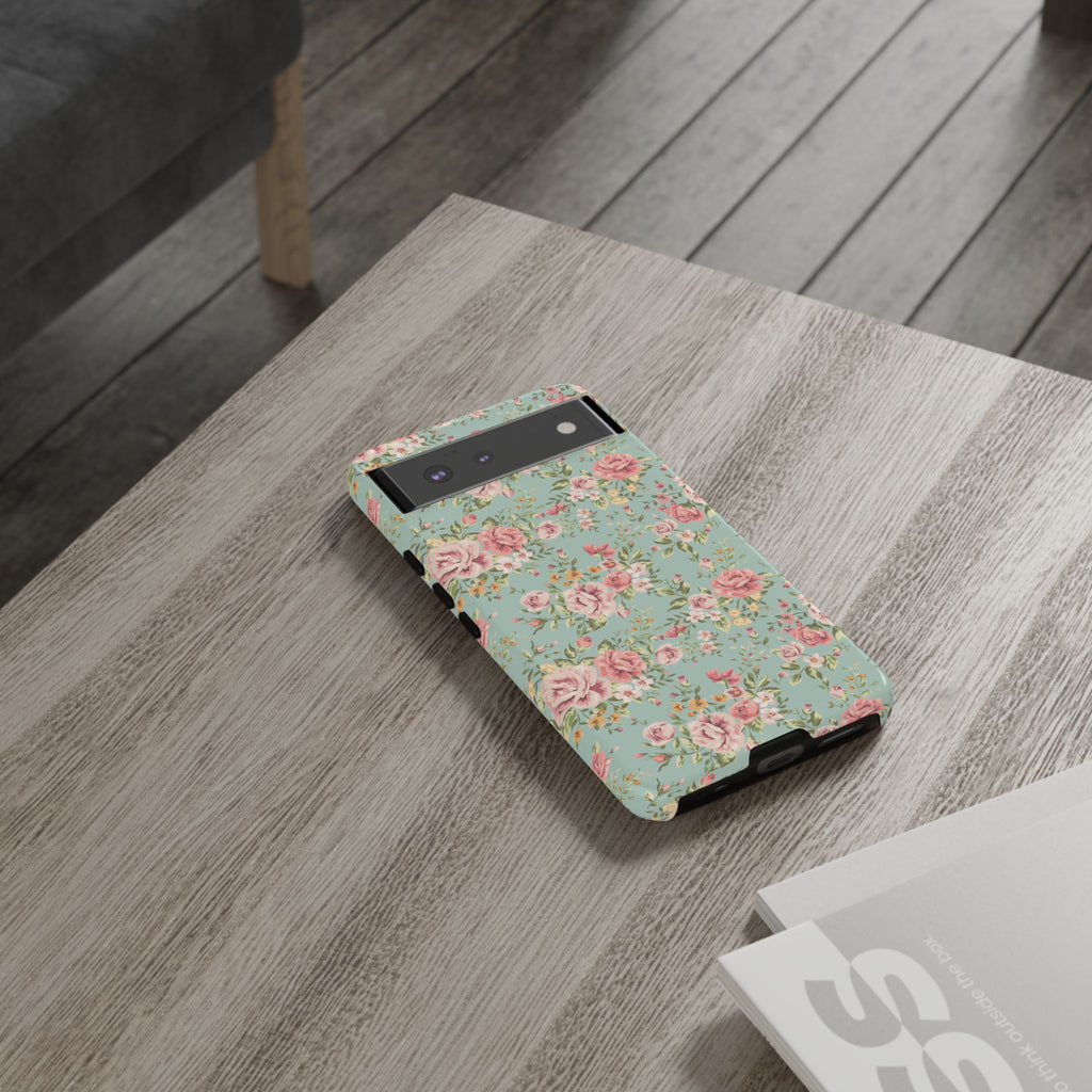 Vintage Pink Rose Floral Phone Case | Tough Case