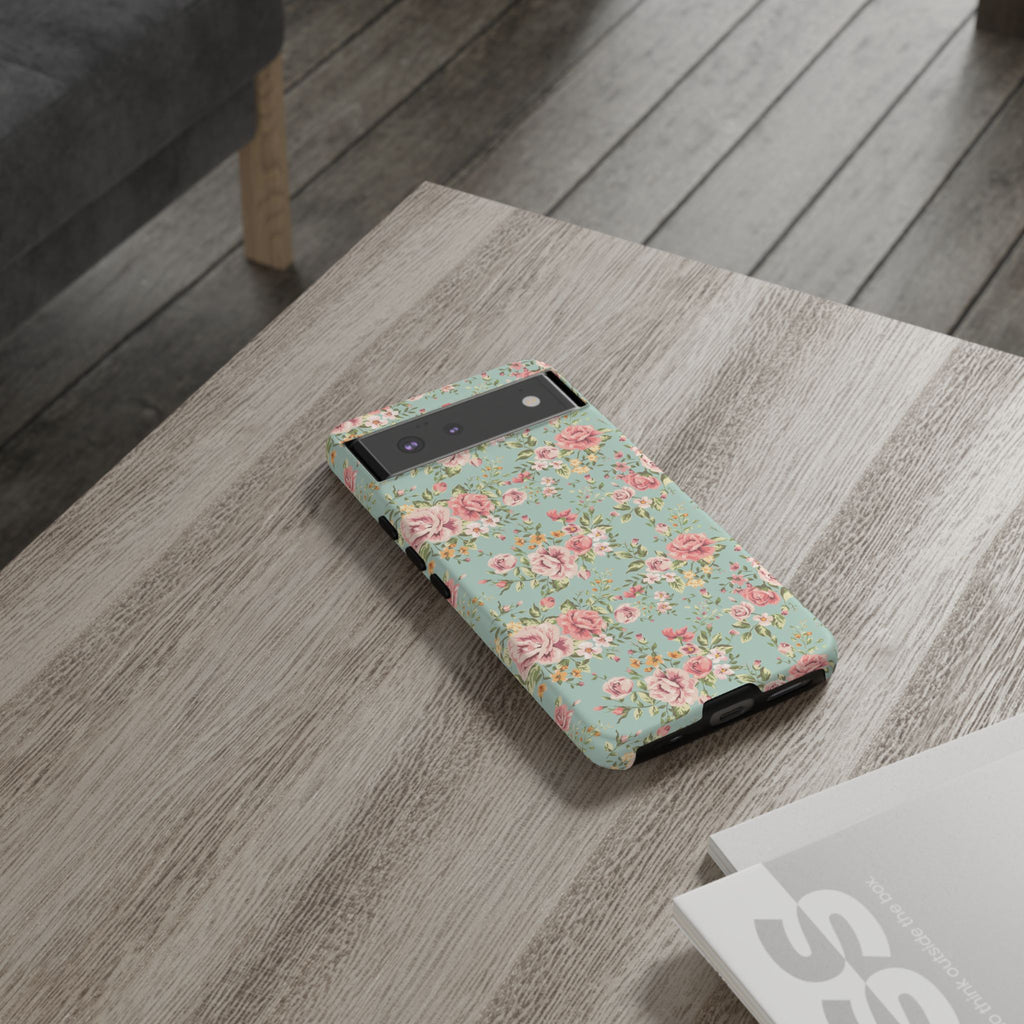 Vintage Pink Rose Floral Phone Case | Tough Case