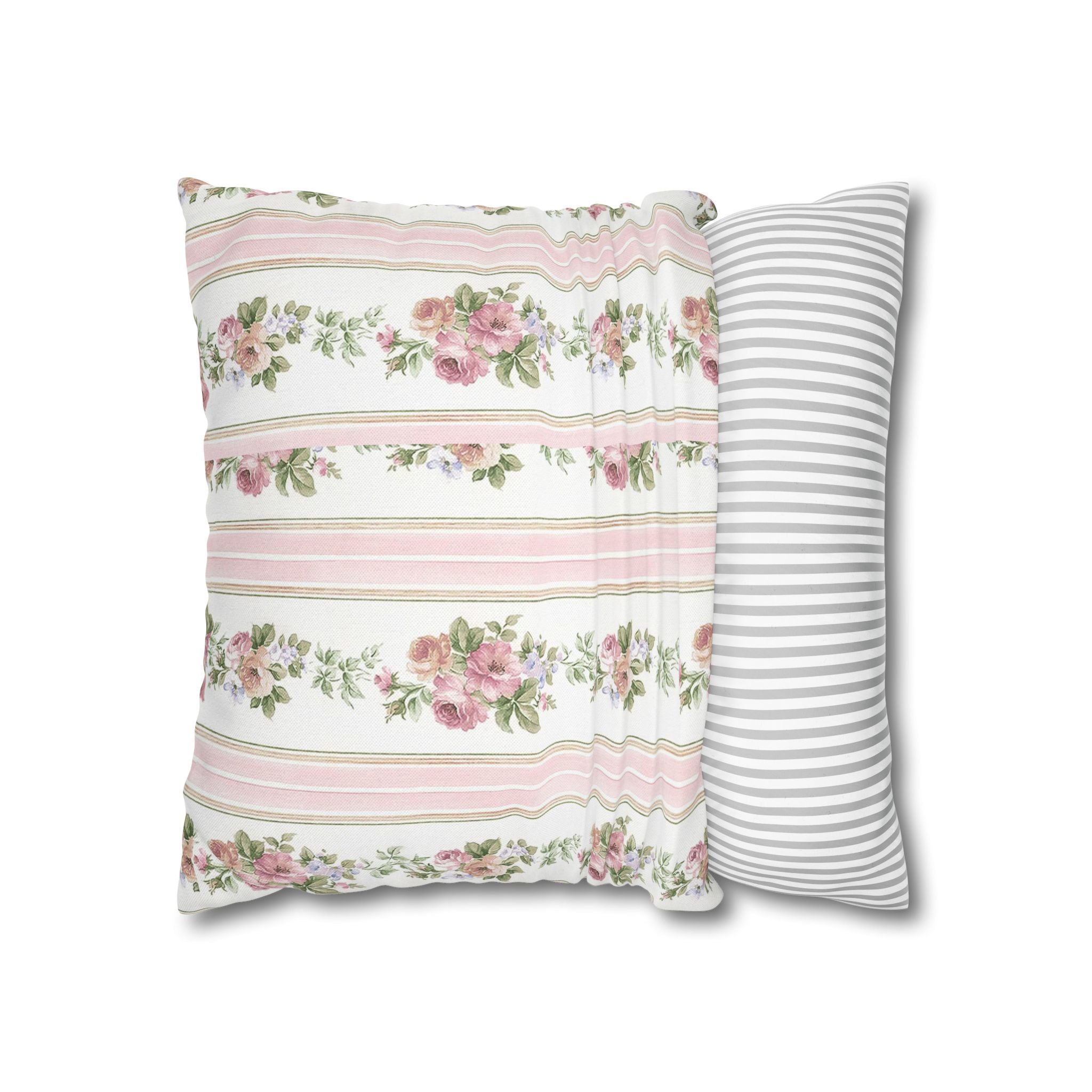 Vintage Floral Lattice Pillowcase Square Pillowcase | Cottagecore Throw Pillow