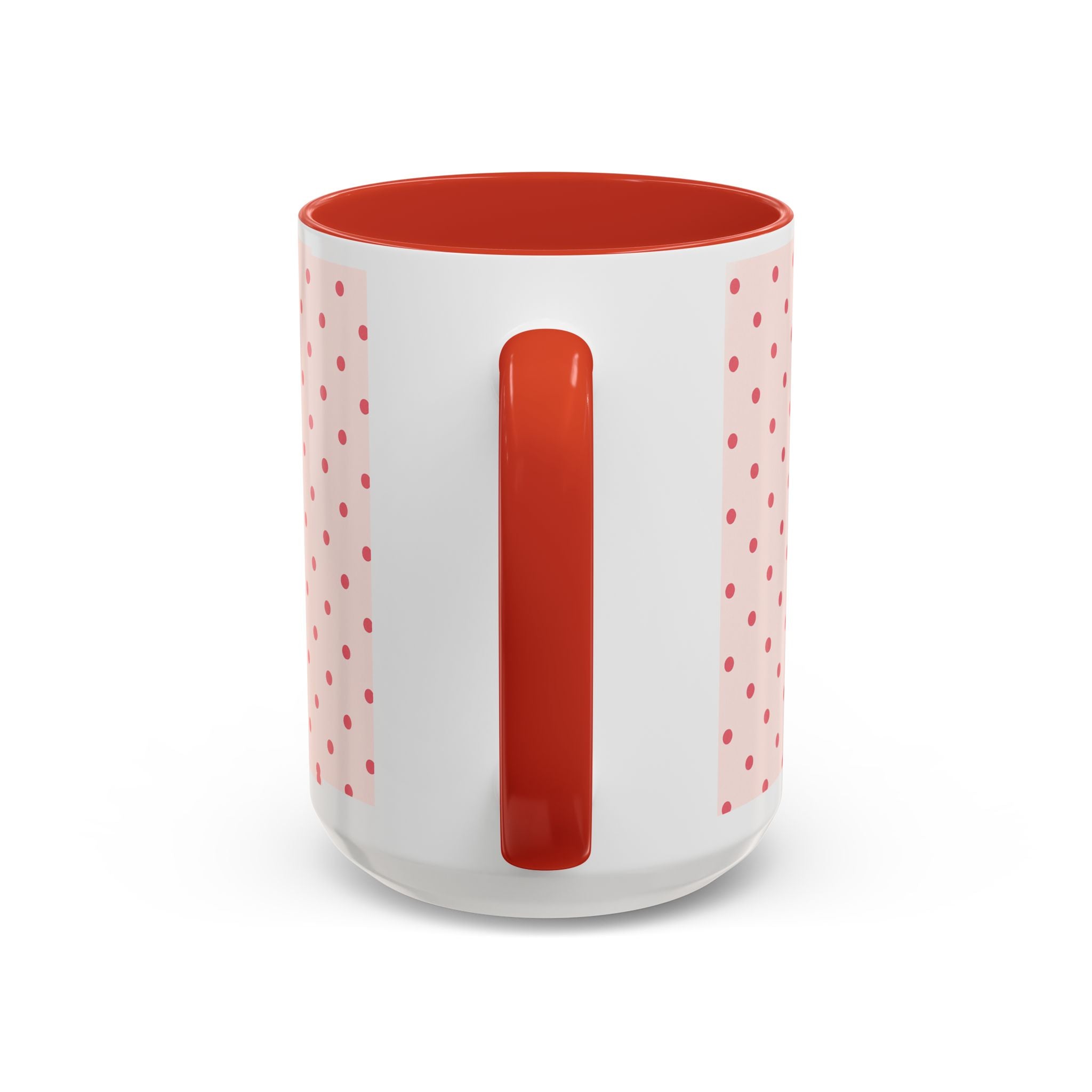 Pink Polka Dot Accent Coffee Mug – Cute Retro Dots Design (11/15oz)