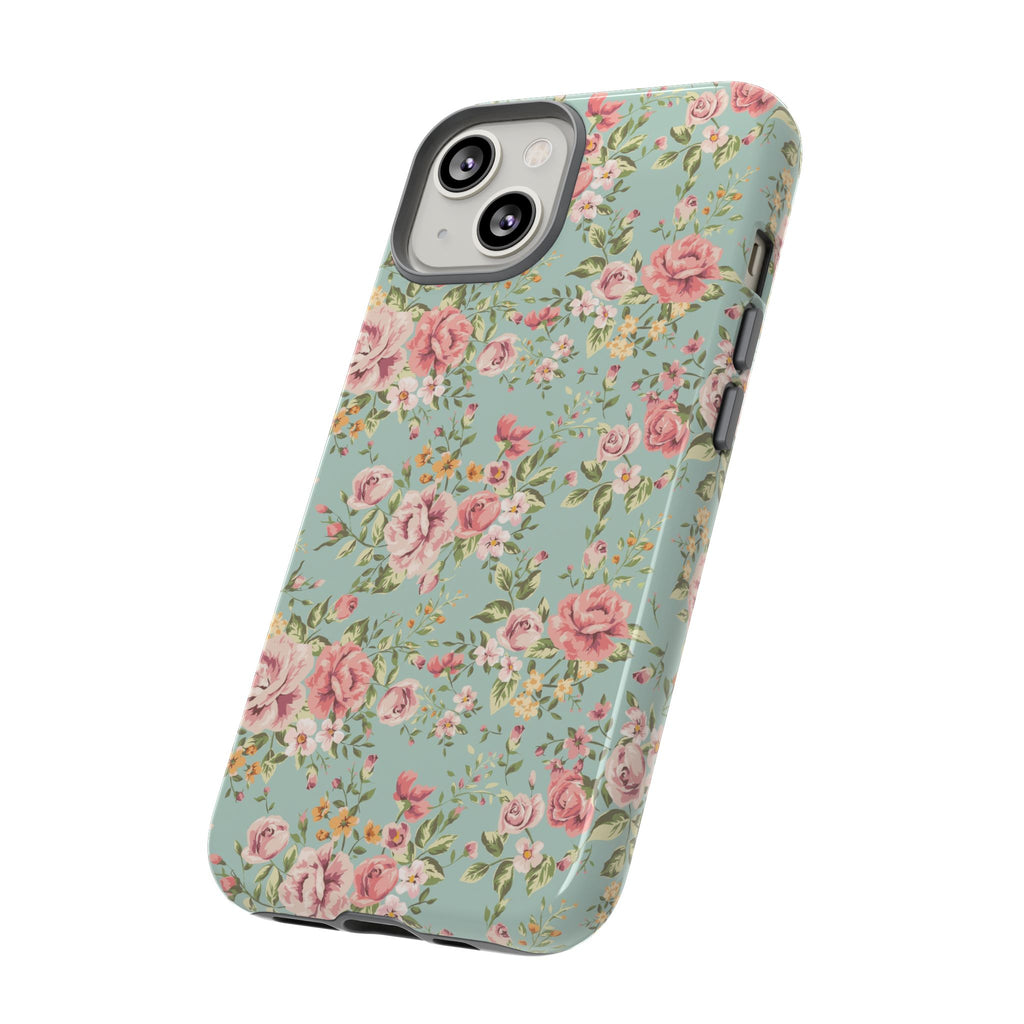 Vintage Pink Rose Floral Phone Case | Tough Case