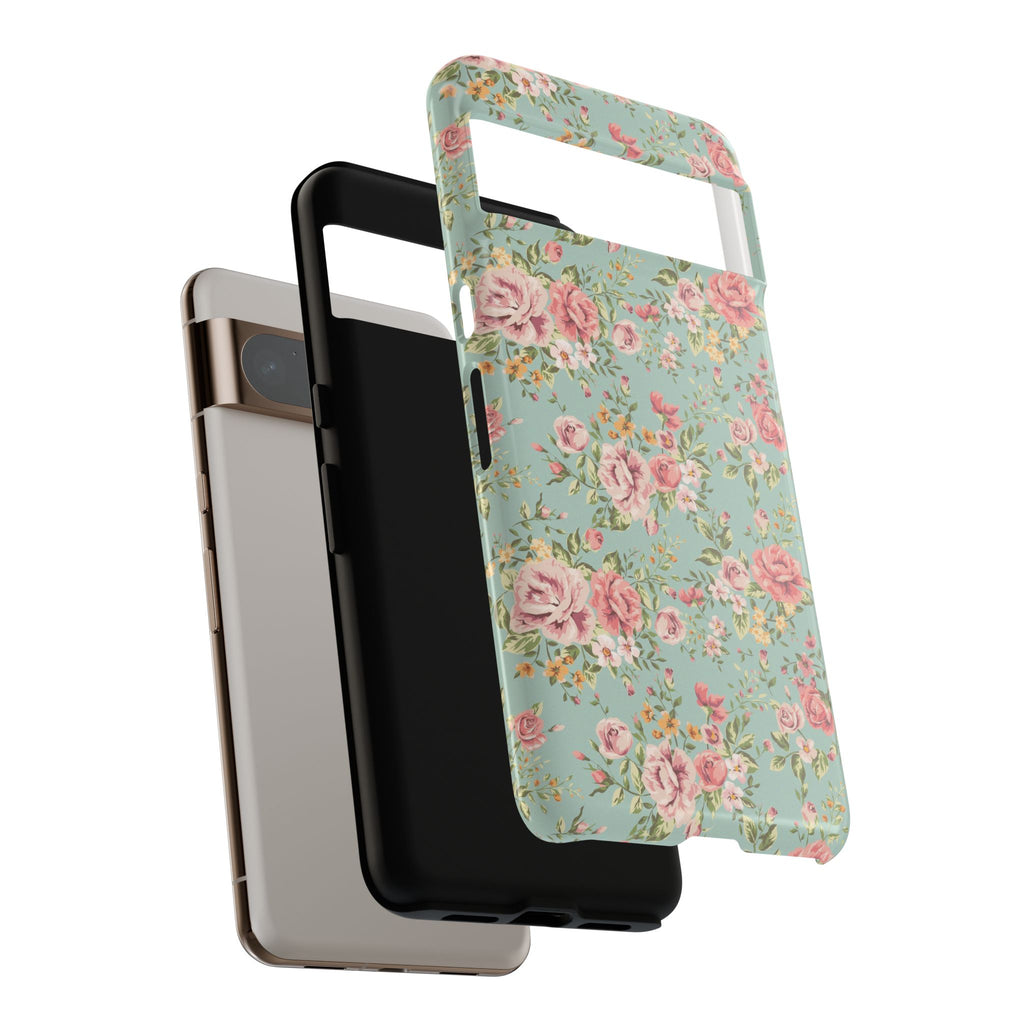 Vintage Pink Rose Floral Phone Case | Tough Case