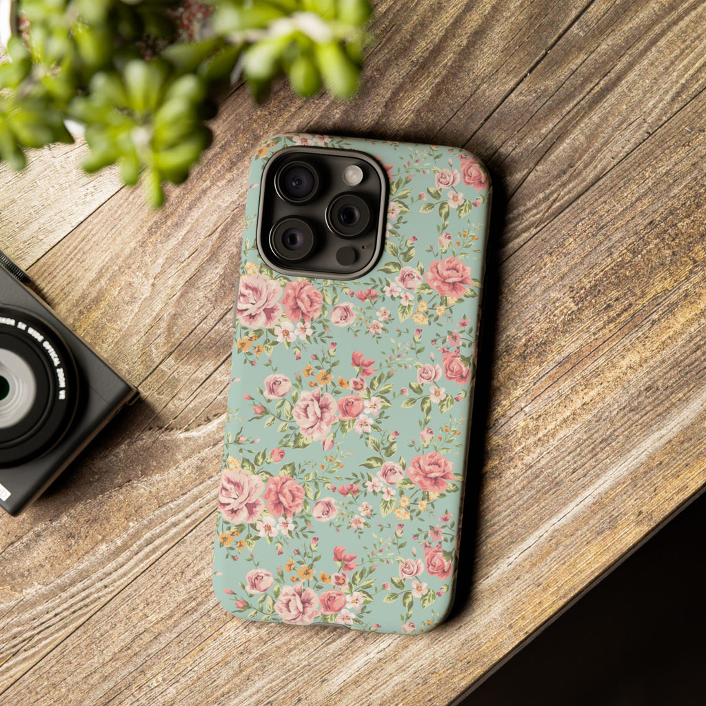 Vintage Pink Rose Floral Phone Case | Tough Case