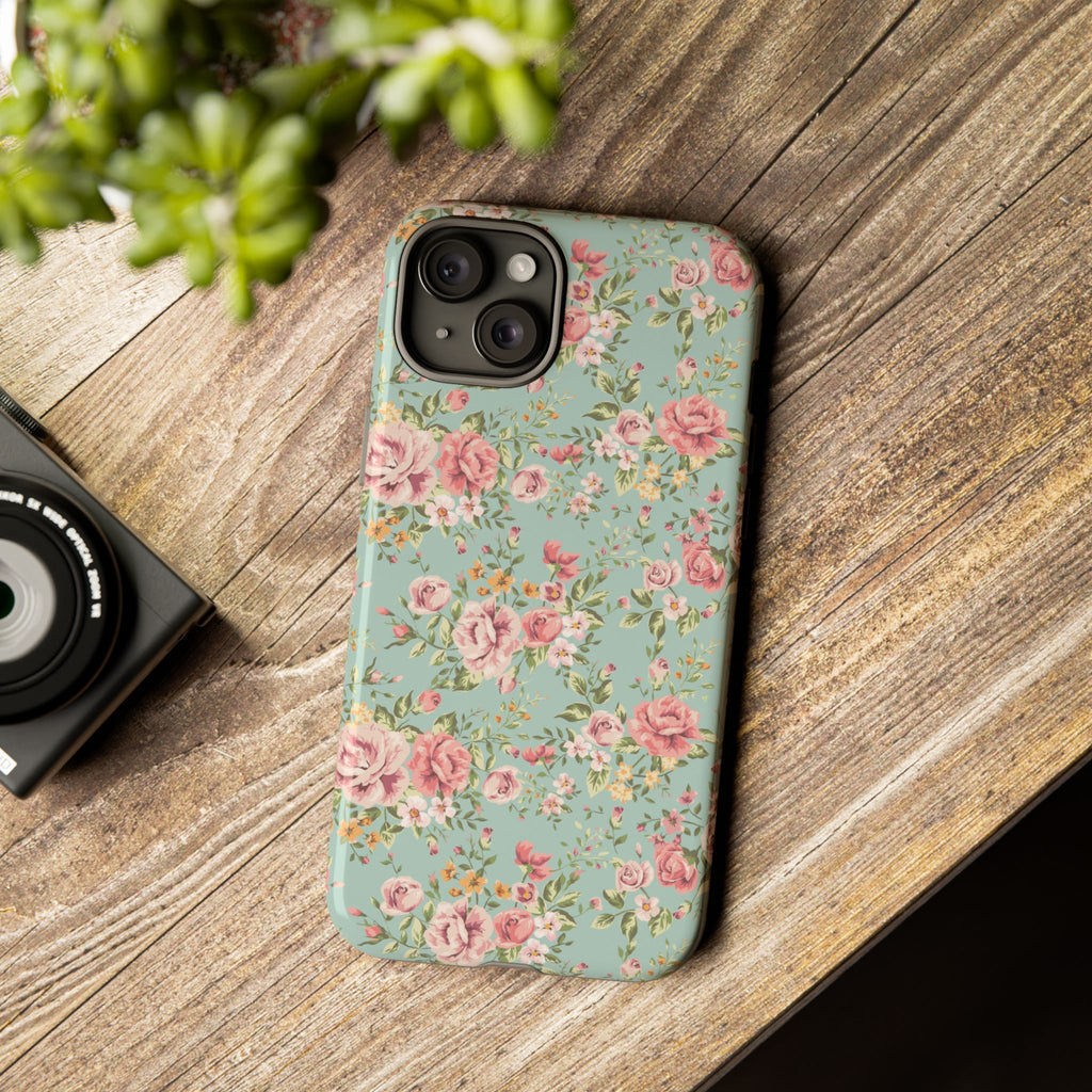 Vintage Pink Rose Floral Phone Case | Tough Case