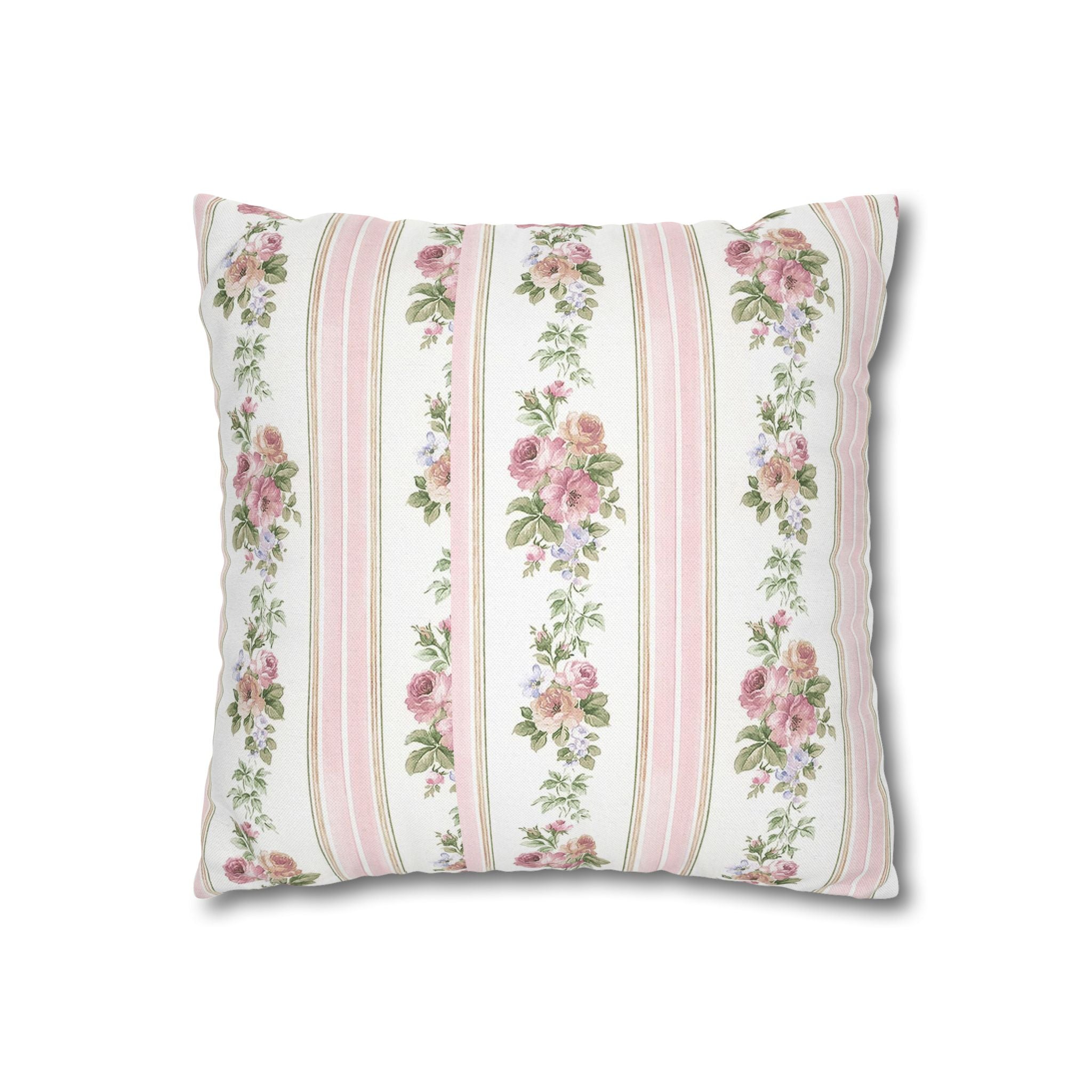 Vintage Floral Lattice Pillowcase Square Pillowcase | Cottagecore Throw Pillow
